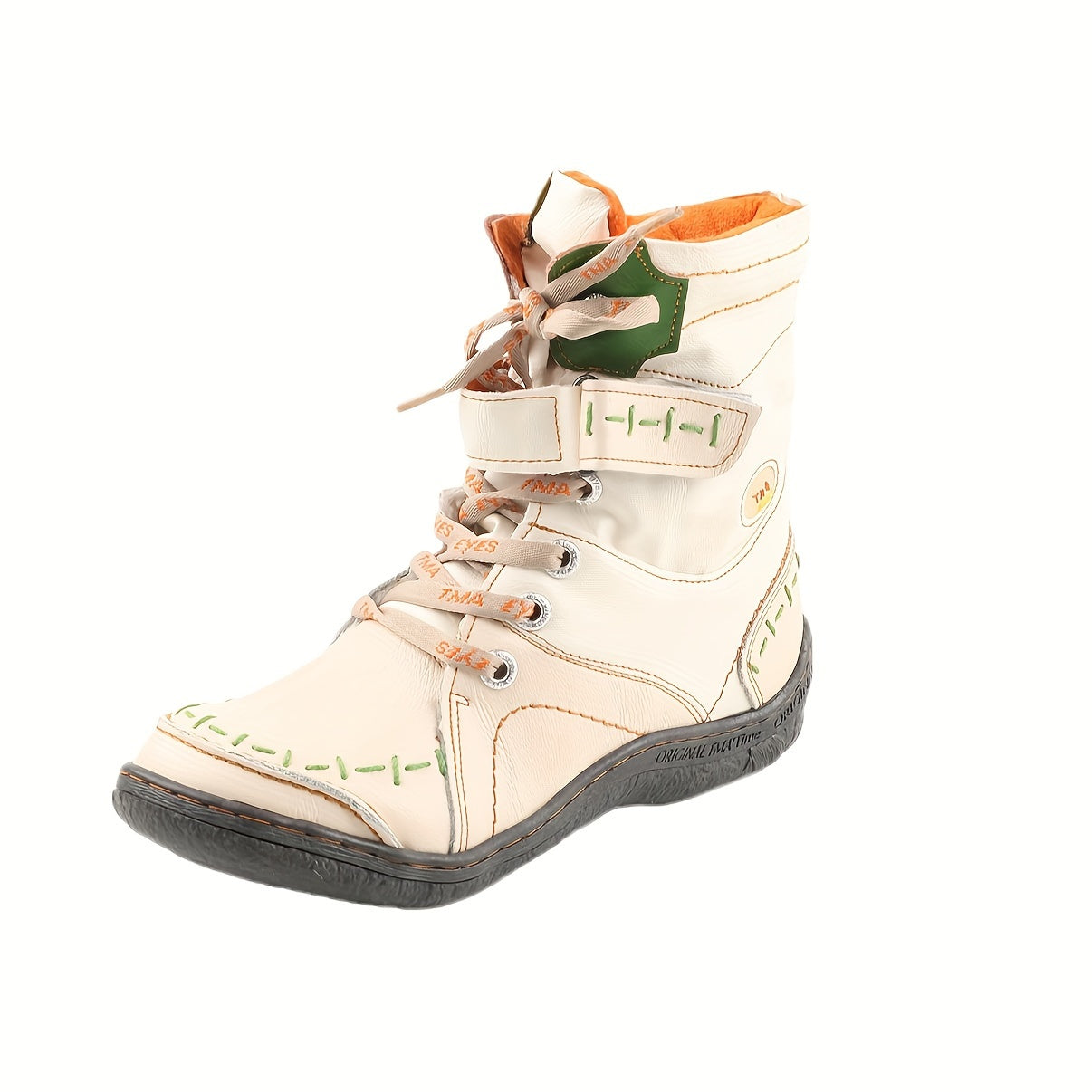 Women's Fleece-Lined Winter Ankle Boots with Lace-Up Flat Heel