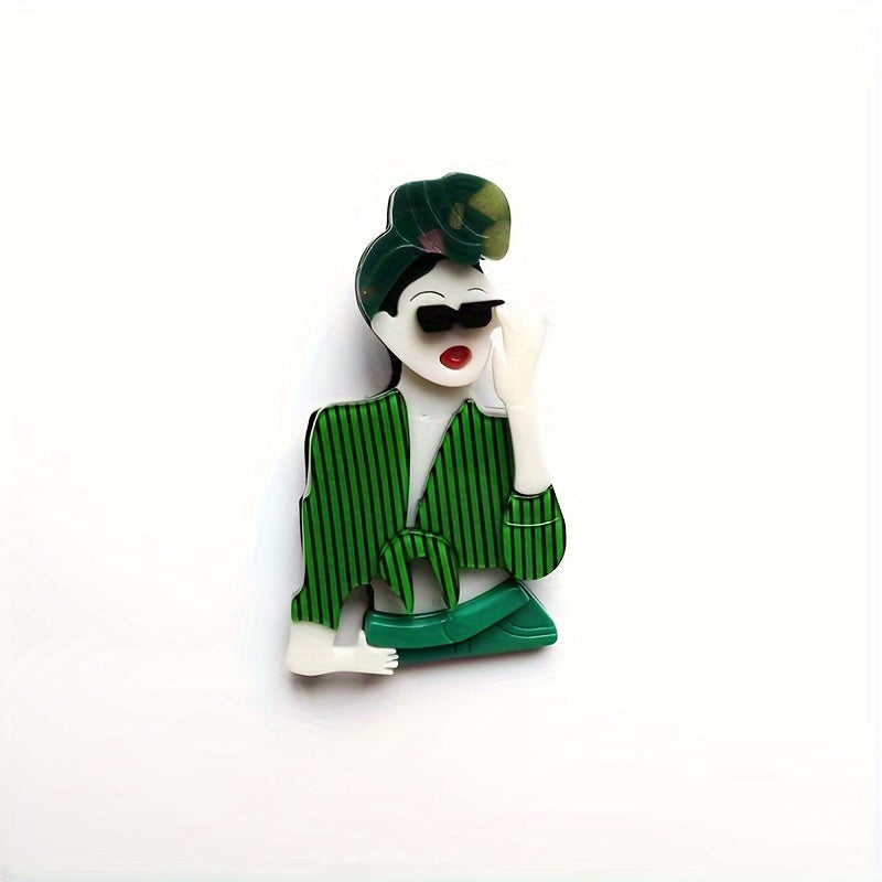 Women's Acrylic Brooches Stylish Jewelry Simple Design Elegant Accessory