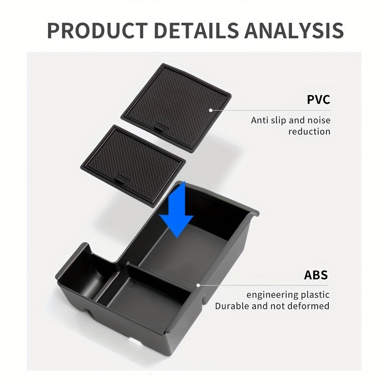 Right-Hand Drive Center Console Storage Box ABS Plastic for Seat Belt Buckle, Middle Armrest