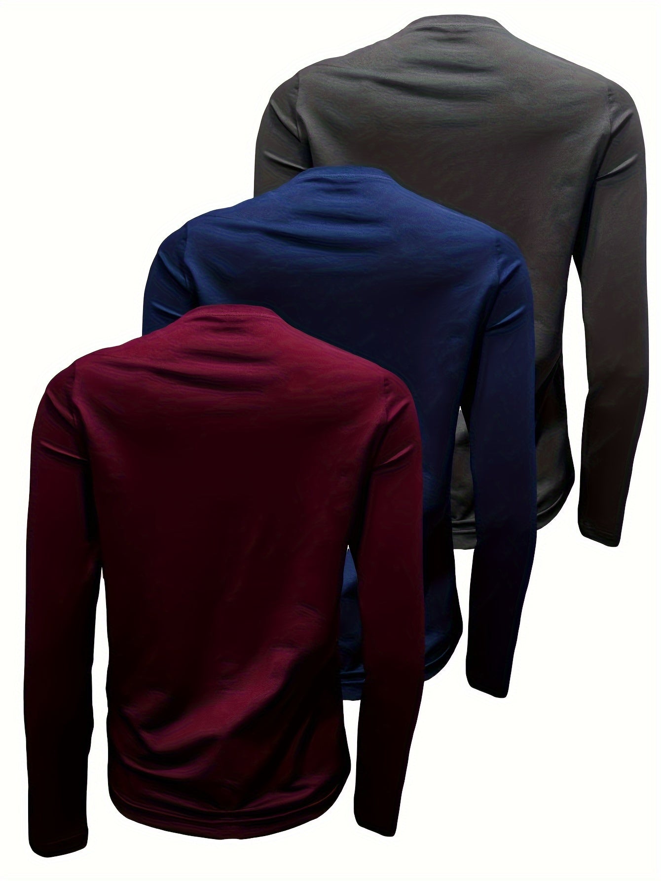 Women's Plus Size Sports Tops 3-Pack Long-Sleeved Casual Yoga T-Shirts