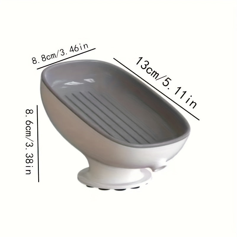 Kuchli yopishqoq kuchga ega va dush va hammom lavabosida drenaj teshigi bilan mustahkam plastik sabun idishi.