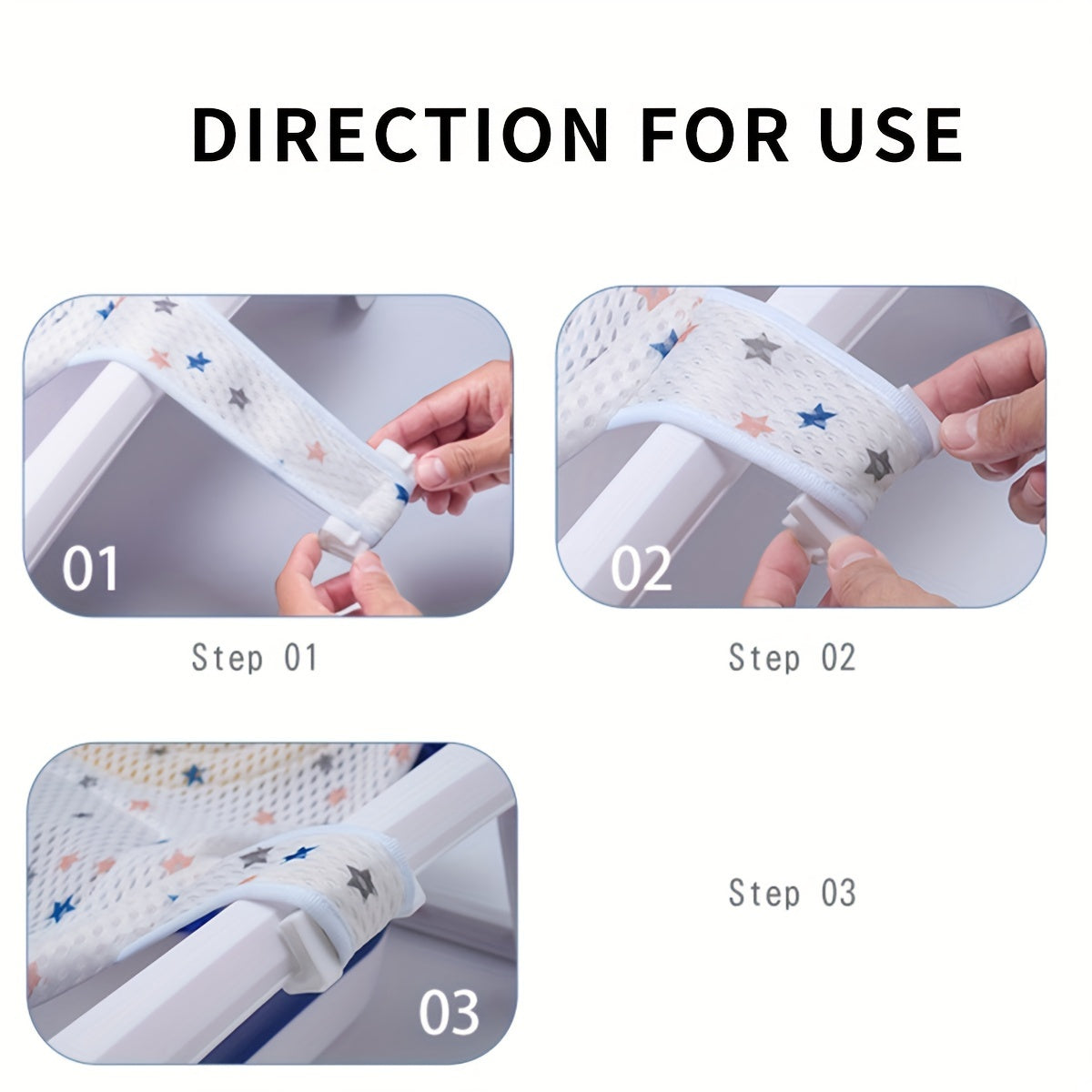 Oq rangdagi xavfsiz cho'milish uchun qulflashlar bilan bo'shashmaydigan tarmoq bilan bolalar cho'milish uchun yostiq