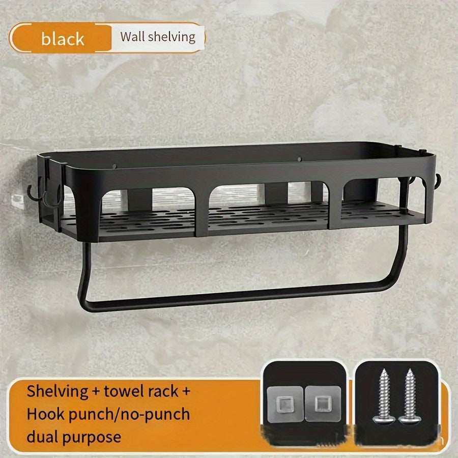 Estante de almacenamiento para cocina sin taladro con ganchos, organizador de pared para especias y suministros