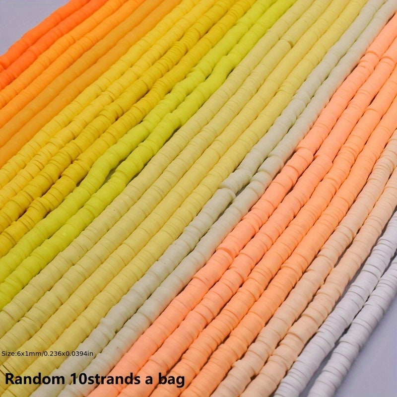 4800 Pieces of Handmade Polymer Clay Beads 12 Strands 6x1mm for Jewelry Making