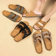 Erkaklar uchun retro uslubdagi slaydlar, ichki/tashqi foydalanish uchun moslashtiriladigan, sirpanmaydigan yumshoq taglik bilan, 4 rangda.