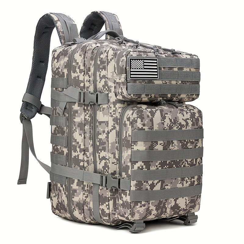 45L Tactical Backpack Water-Resistant Oxford Camo MOLLE for Hunting Camping Hiking Men Women