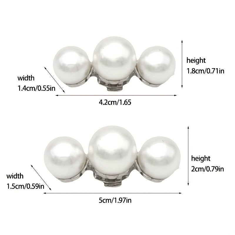 Women's Crystal Pearl Shoe Decorations, Detachable heels Wedding Embellishments