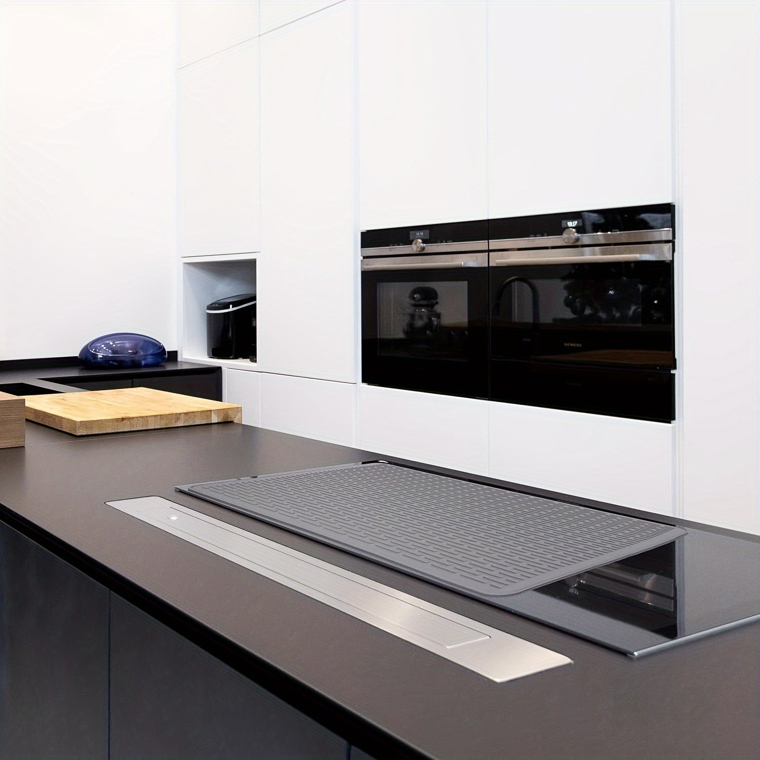 Elektr pechka uchun silikon pechka qopqog'i - qo'shimcha katta 28" X 20" / 71 X 50sm issiqqa chidamli pechka himoyachisi va oshxona shisha ustki pechkalari uchun idish quritish mato