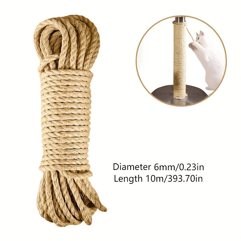 Natural Sisal Rope Cat Scratcher 10m DIY Paw Claw Furniture Protector
