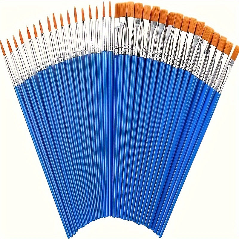 20 Pack Synthetic Painting Brushes for Oil Acrylic Watercolor Fine Art