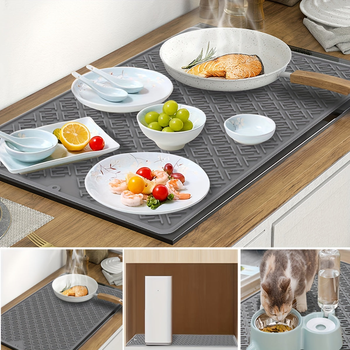 Extra Large Silicone Stove Top Cover Mat 71x51cm Heat Resistant Scratch Proof Kitchen Counter Protector