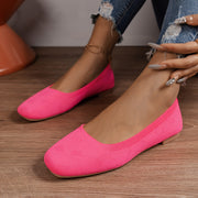 Women's Solid Color Knitted Flats with Lightweight Soft Sole for Daily Wear