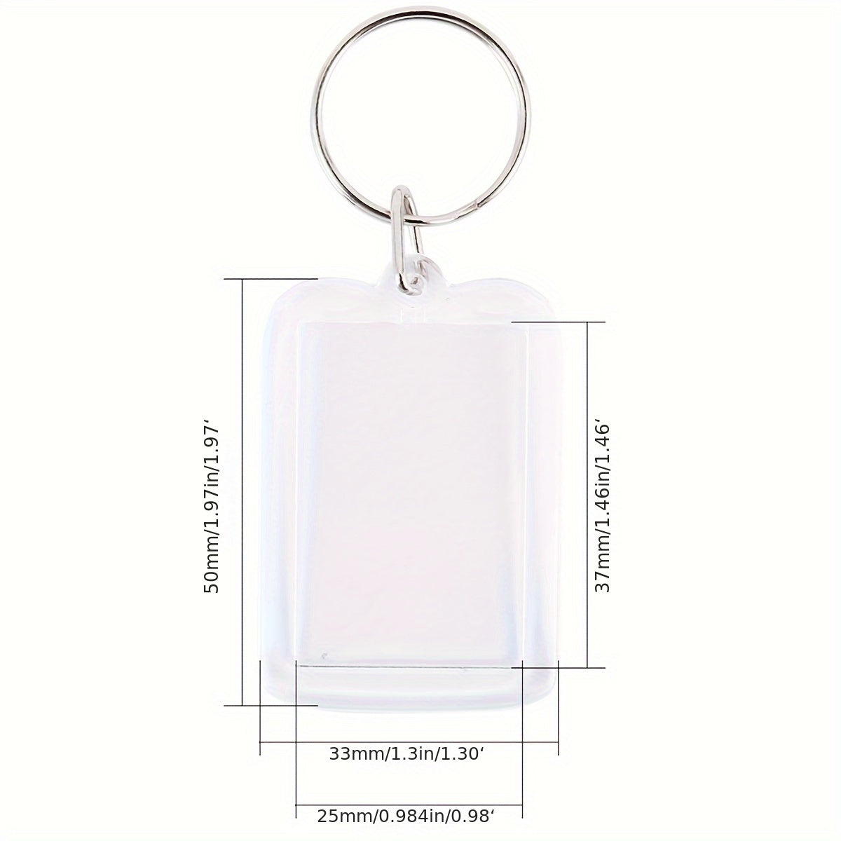 100 ta Akril Foto Kalitlar to'plami - Ochiq, Ikki tomonlama Rasm ushlagichlar, DIY hunarmandchilik va sovg'alar uchun bo'lak halqalar bilan