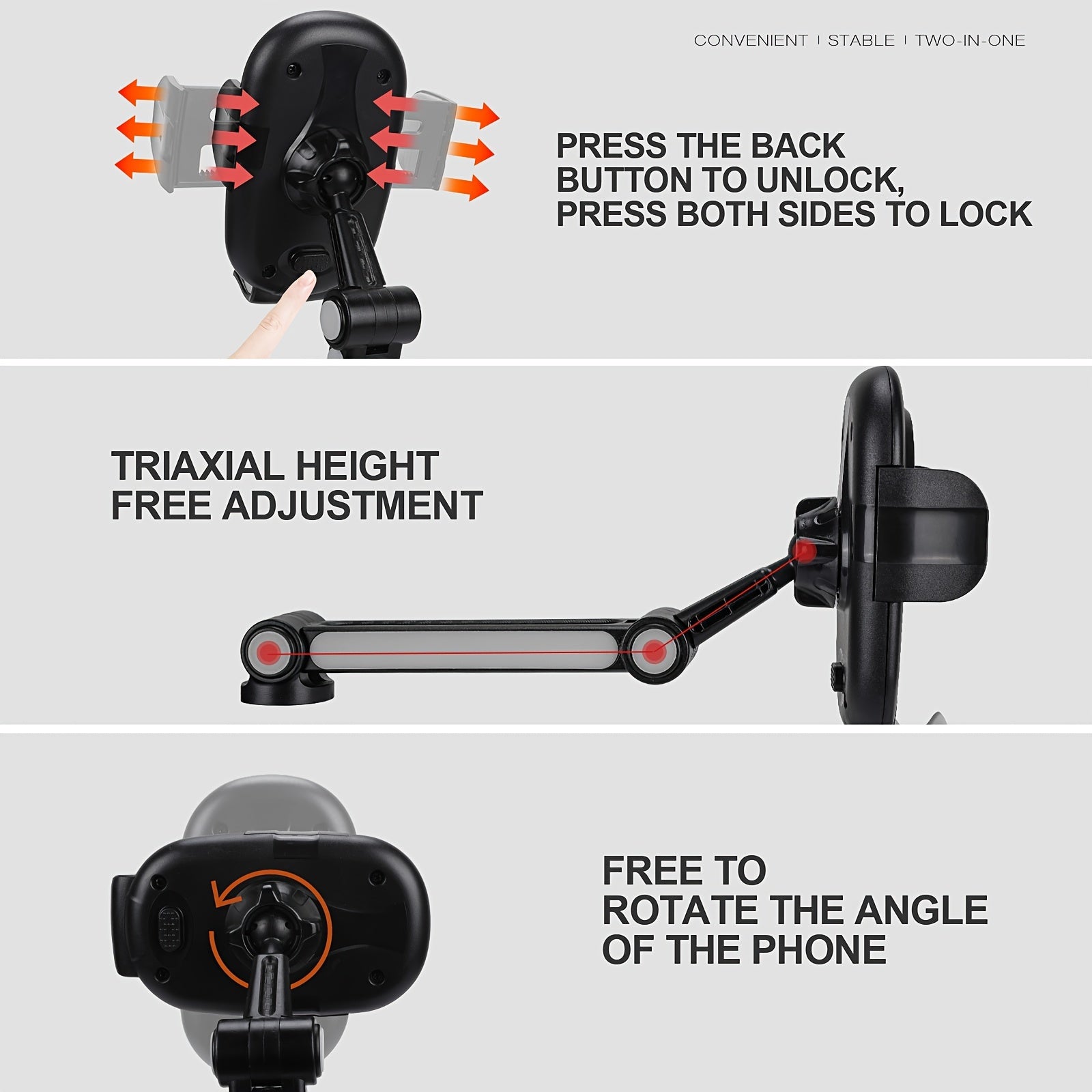 Avtomobil stakan tutqich telefon o'rnatgich universal kengaytirgich 360° burilish bilan