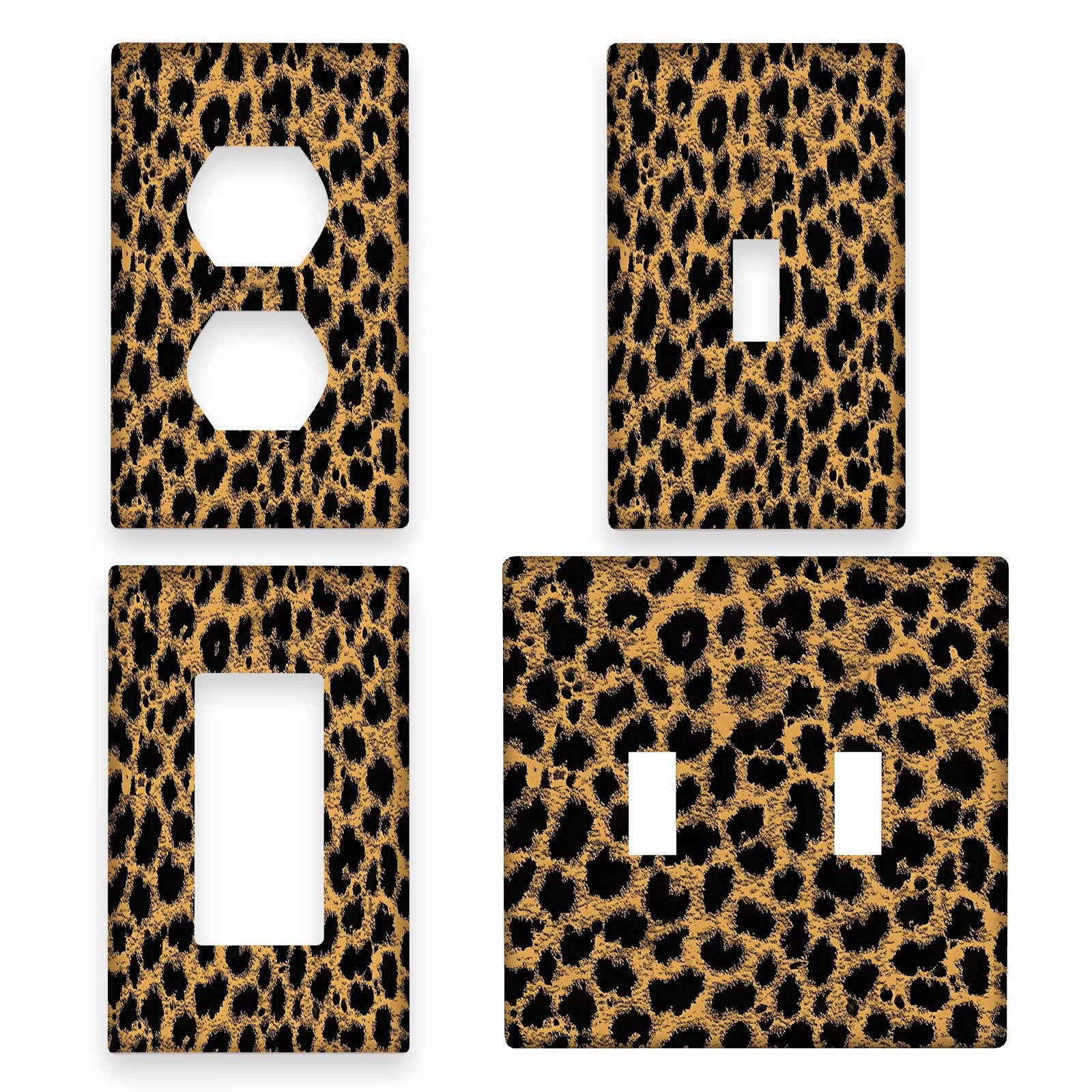 Leopard Print Thermoplastic Light Switch Cover for Indoor Outdoor Use