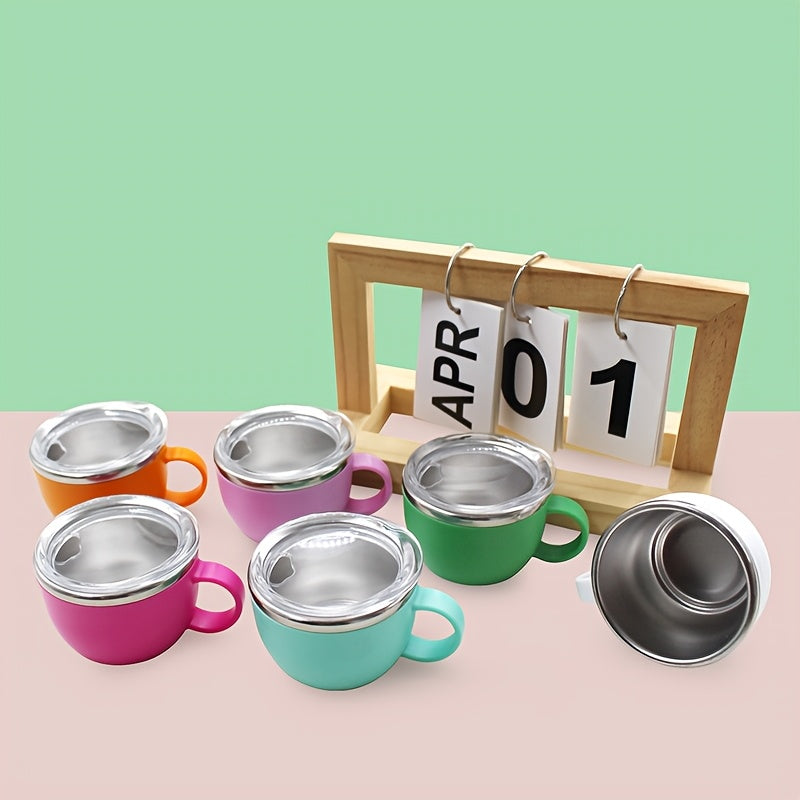 6-Pack Stainless Steel Tumblers with Lids 3oz for Travel and Home Use