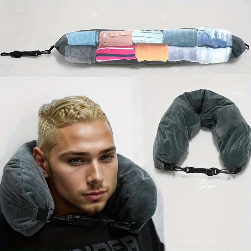 Adjustable Travel Neck Pillow with Zipper for Comfort and Support