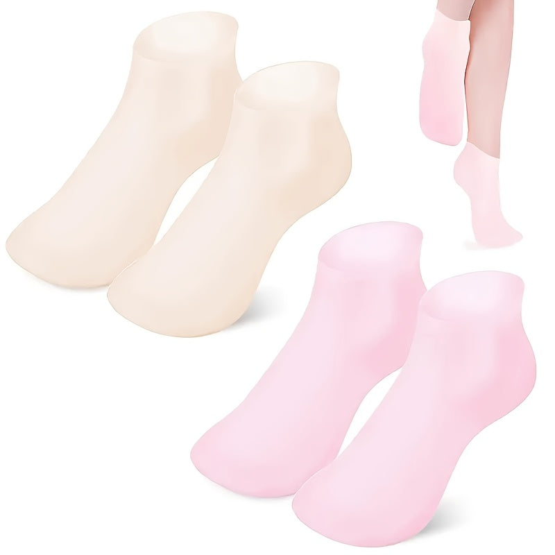 Silicone Moisturizing Foot Socks for Cracked Feet with Massage Gel