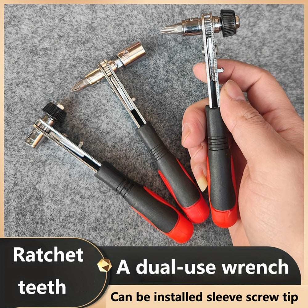 Dual-Use Adjustable Wrench S2 Steel Compact for Tight Spaces