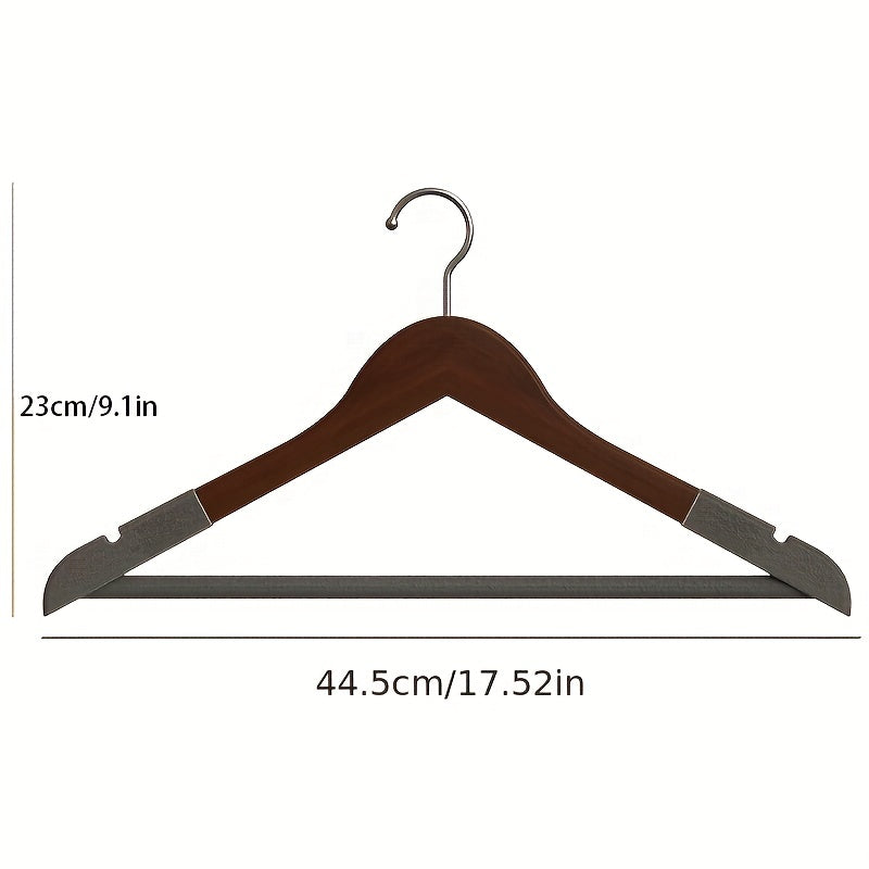 Juego de 10 perchas de madera con felpa y diseño antideslizante para almacenamiento en armario