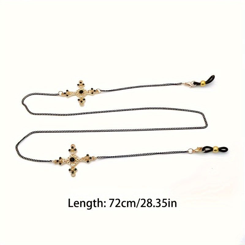 Vintage Gothic Cross Pendant Ko'zoynak Zanjiri, bu Anti-Slip Ko'zoynak va O'qish Ko'zoynaklari uchun Lanyard sifatida ishlaydi. Shuningdek, bu uslubiy yuzni yopish lanyardi sifatida ham ishlatiladi, niqobingiz va ko'zoynakni ushlab turish uchun.