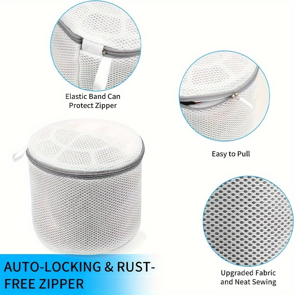 2pcs Fine Mesh Laundry Bags for Bras and Lingerie with Reinforced Zipper and Hanging Loop