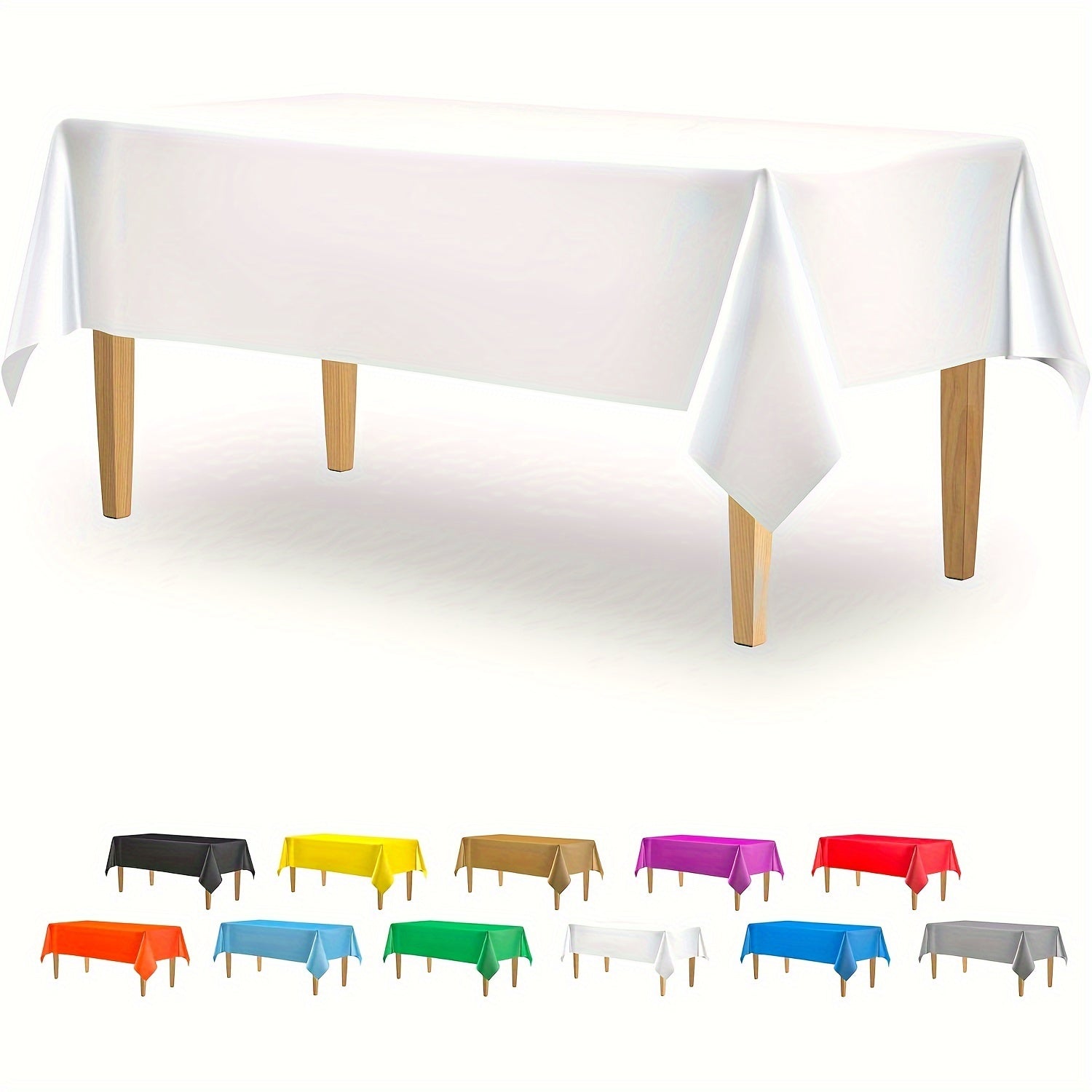 Rectangular Waterproof Plastic Tablecloth 137x274cm for Weddings Parties