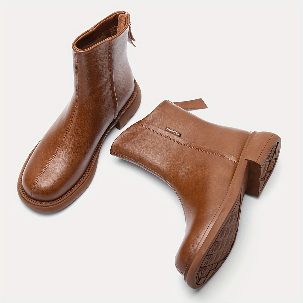 3429 Новые осенние и зимние женские ботинки с толстой подошвой, прямой цилиндрический дизайн