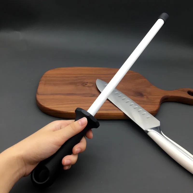 Ceramic Knife Sharpening Rod with ABS Handle 20.32 25.4 30.48 cm Kitchen Sharpener