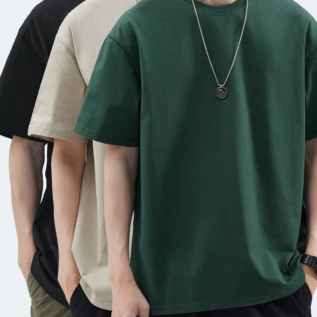 Men's Cotton Short Sleeve T-Shirts Pack Casual Summer Outdoor Wear