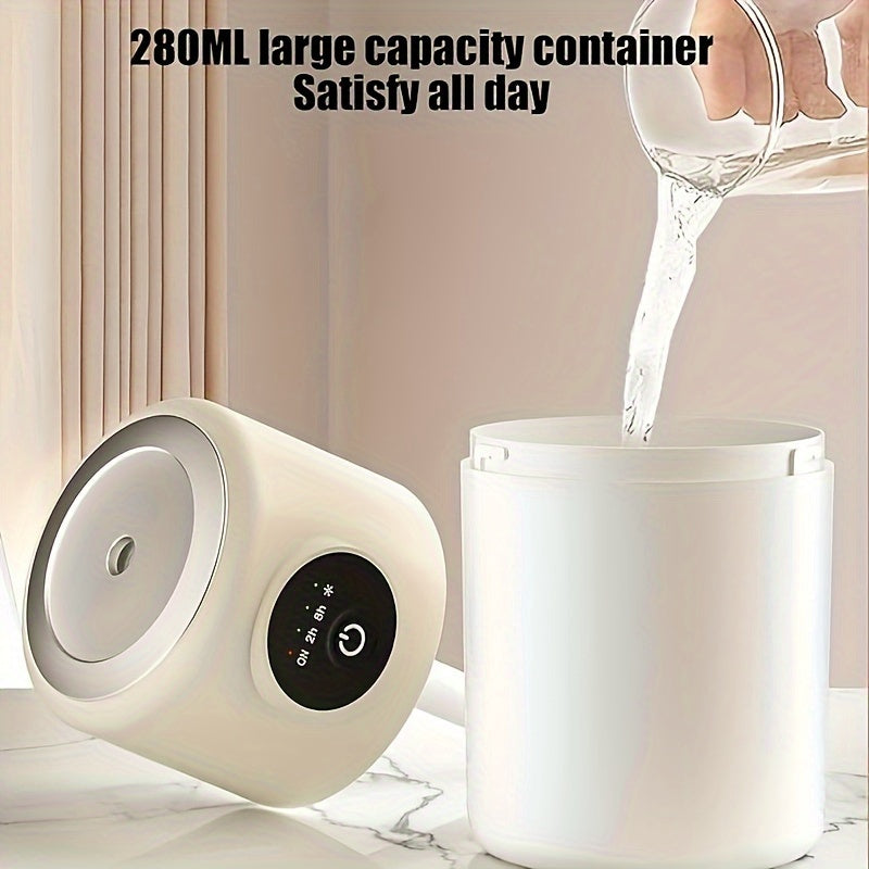 Quiet USB Humidifier for Bedroom and Office 280ml Adjustable Lamp