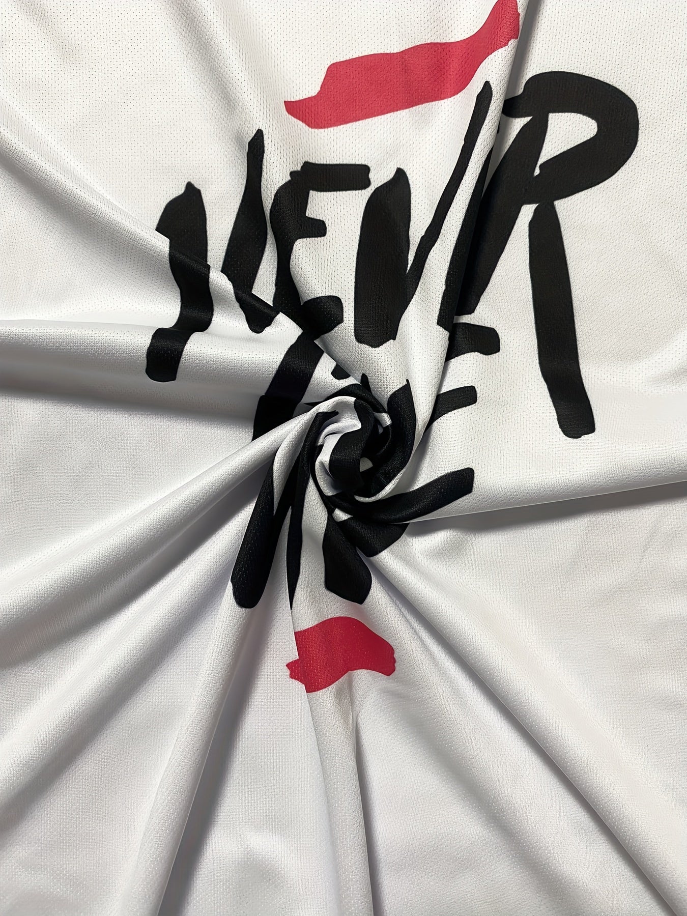 Men's Plus Size Tank Top Black with White Red "Never Give Up" Motivational Gym Basketball Sleeveless