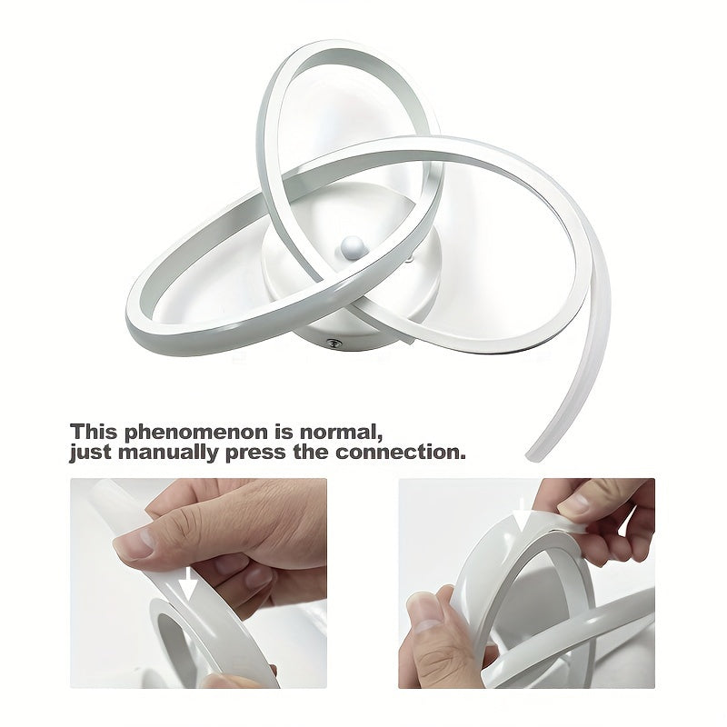 LED Ceiling Light Fixture Modern Knot Design Black White Metal Indoor Ambient Lighting