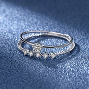 Sterling Silver Moissanite Engagement Ring Round Cut Solitaire Wedding Anniversary Gift