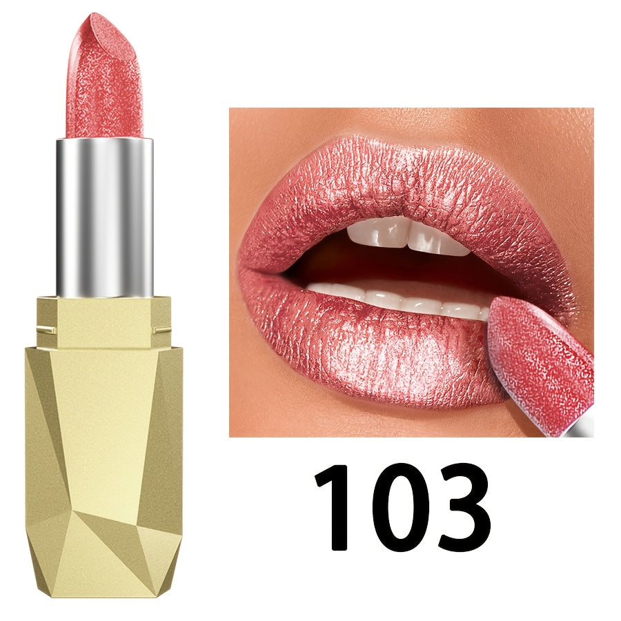 Pintalabios perlescente para mujer, de alta pigmentación, no se desvanece, con gloss hidratante