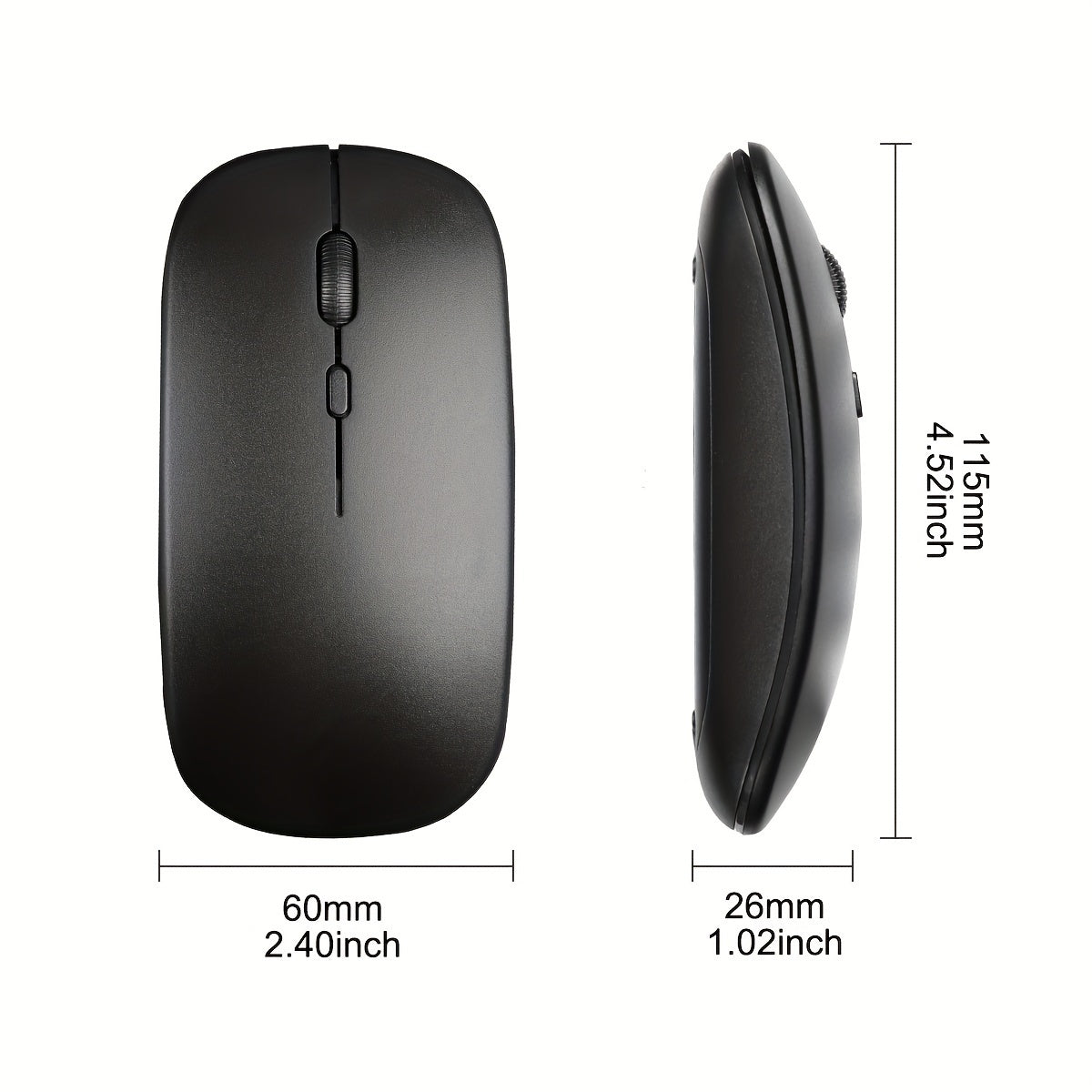 Wireless Ergonomic Mouse 2.4G 5G Plug and Play No Battery Needed for Laptop Desktop