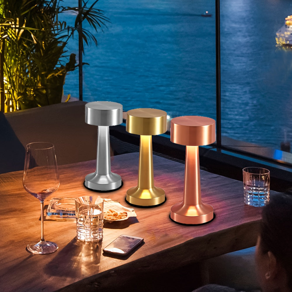 Lámpara de mesa LED recargable con control táctil, ajustable en brillo, 3 niveles de brillo, lámpara de noche para la cama