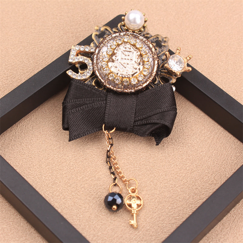 Rhinestone Bow Brooch for Women Stylish Jewelry Accessory for Outfits Purses and Headwear