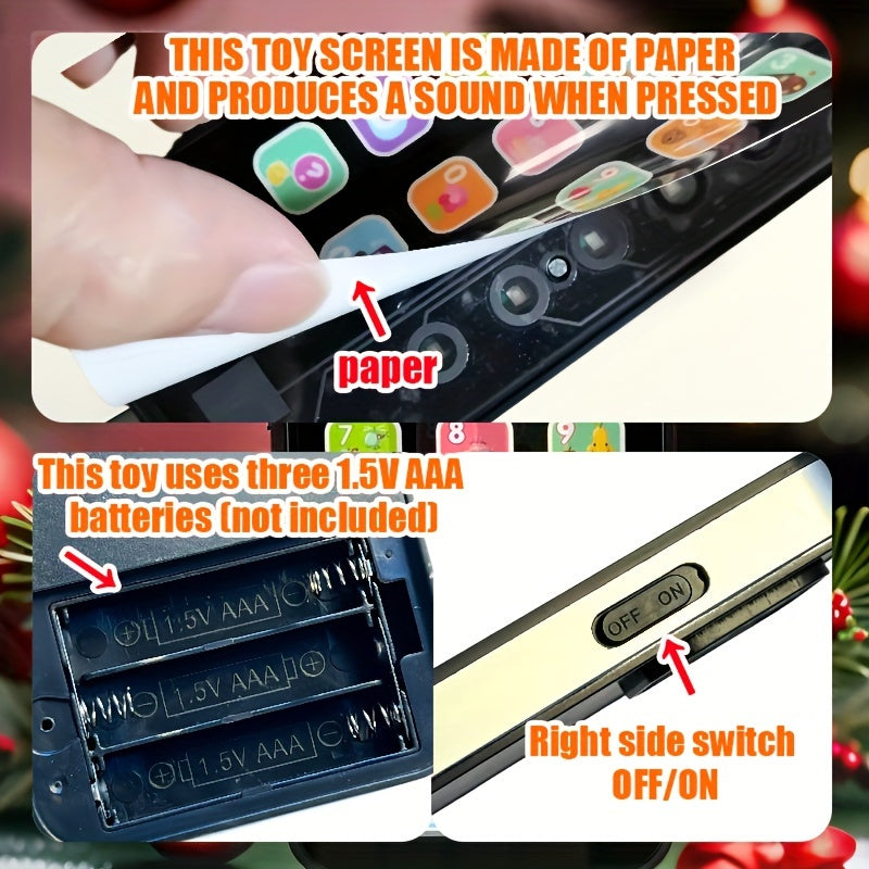 Educational Toy Phone for Kids with Sound and Music Alphabet and Number Flashcards