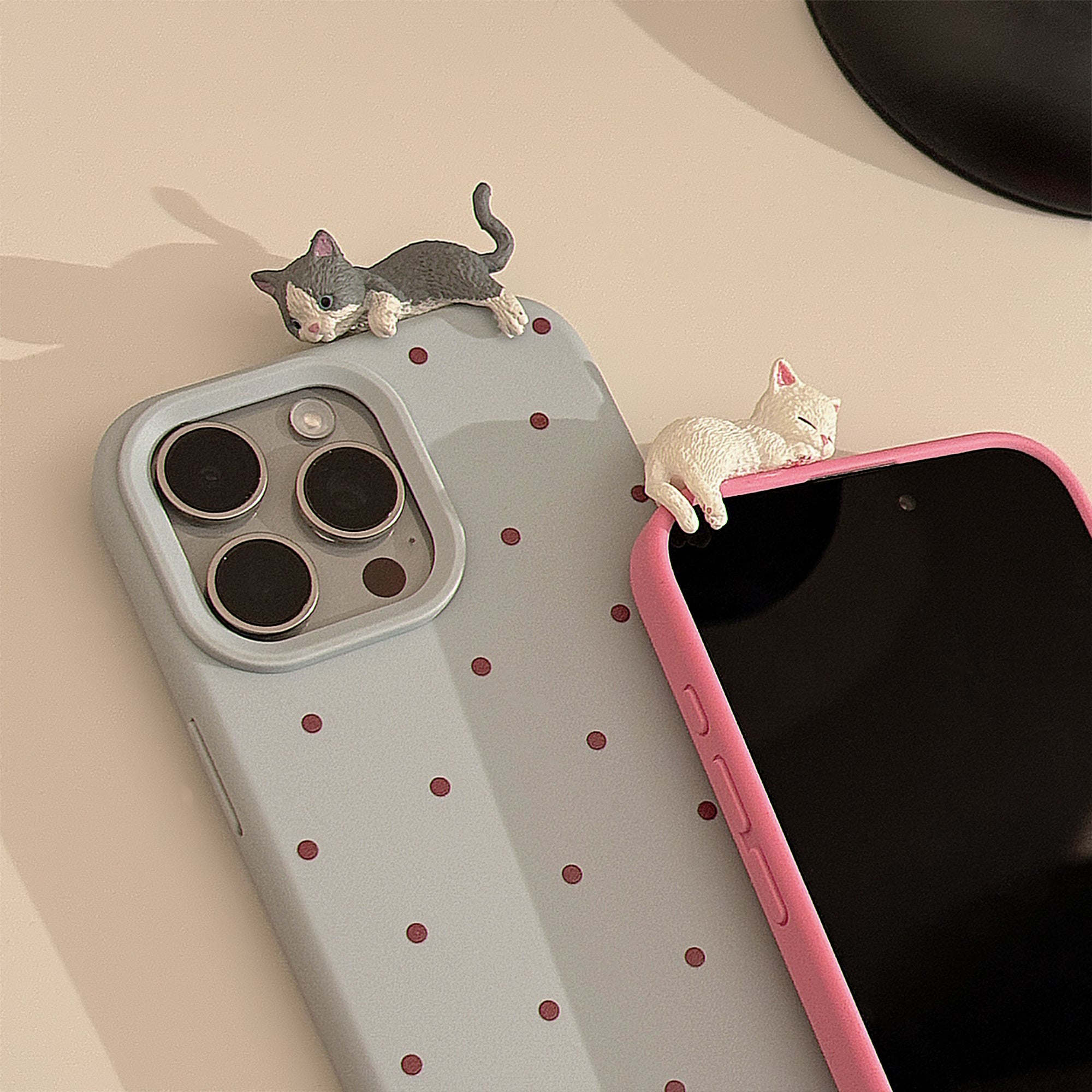 Cute 3D Cat Phone Case for Apple iPhone 12 13 14 15 16 Series Polycarbonate Durable Protective Cover