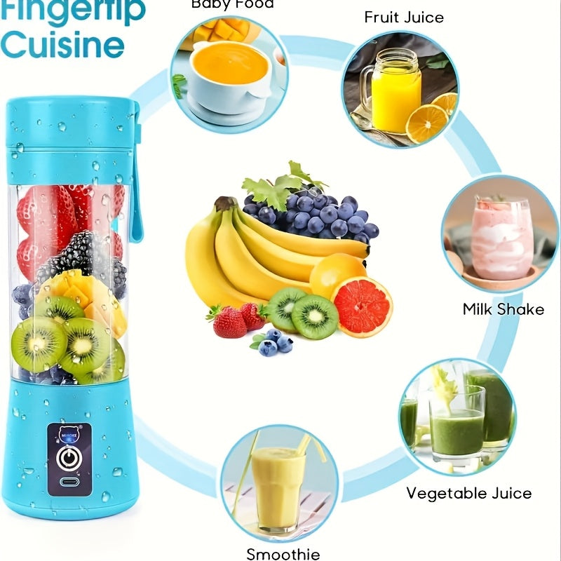 Portable Blender with Dual Cups USB Rechargeable 2000mAh for Smoothies and Juices