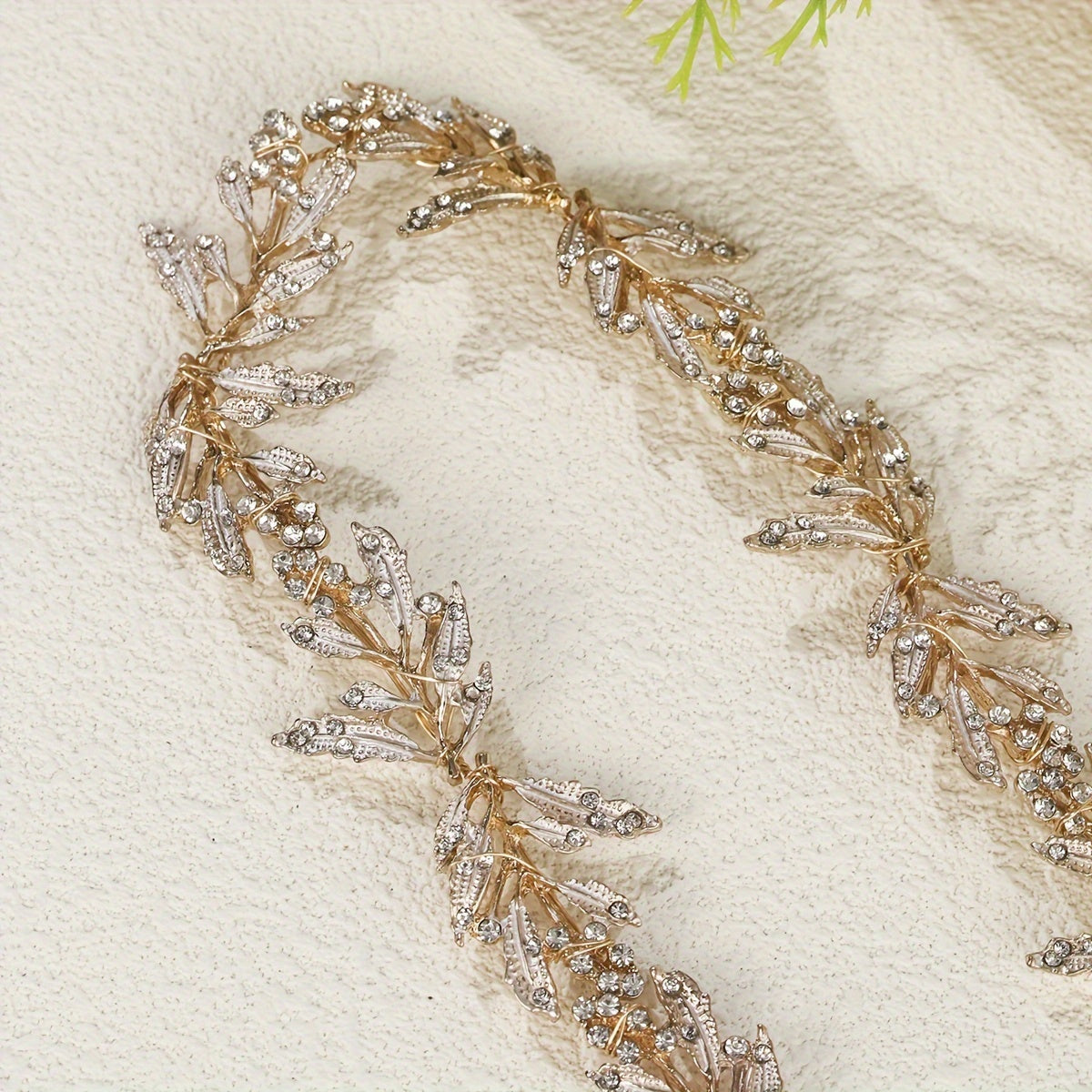 Handmade Leaf Bridal Belt Waist Chain Sash with Rhinestone Embellishments for Wedding Dresses