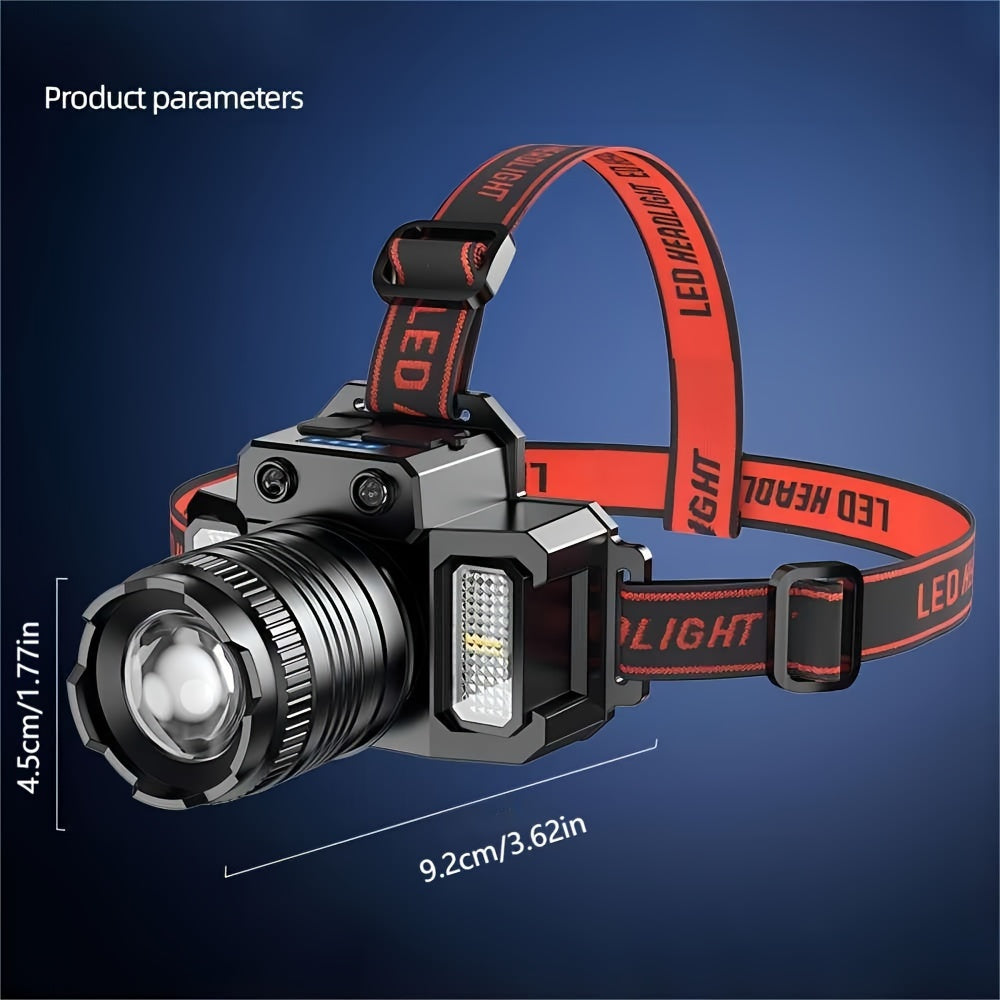 Rechargeable LED Headlamp for Outdoor Activities and Emergencies Waterproof Non-Waterproof Lightweight Headlight for Camping Running Hunting Fishing