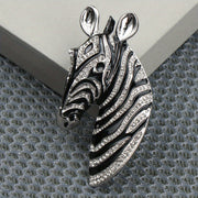 Unisex Rhinestone Enamel Zebra Brooch Cartoon Animal Accessory