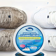 Tez Ta'sirli Oq Poyabzal Kreml - Dog'larni olib tashlaydi va oq rangni tiklaydi, Krossovkalar, Kanvas va Sun'iy Materiallar uchun ideal - Qo'shimcha Tozalash Gubkasi bilan qulay yuvishsiz formula