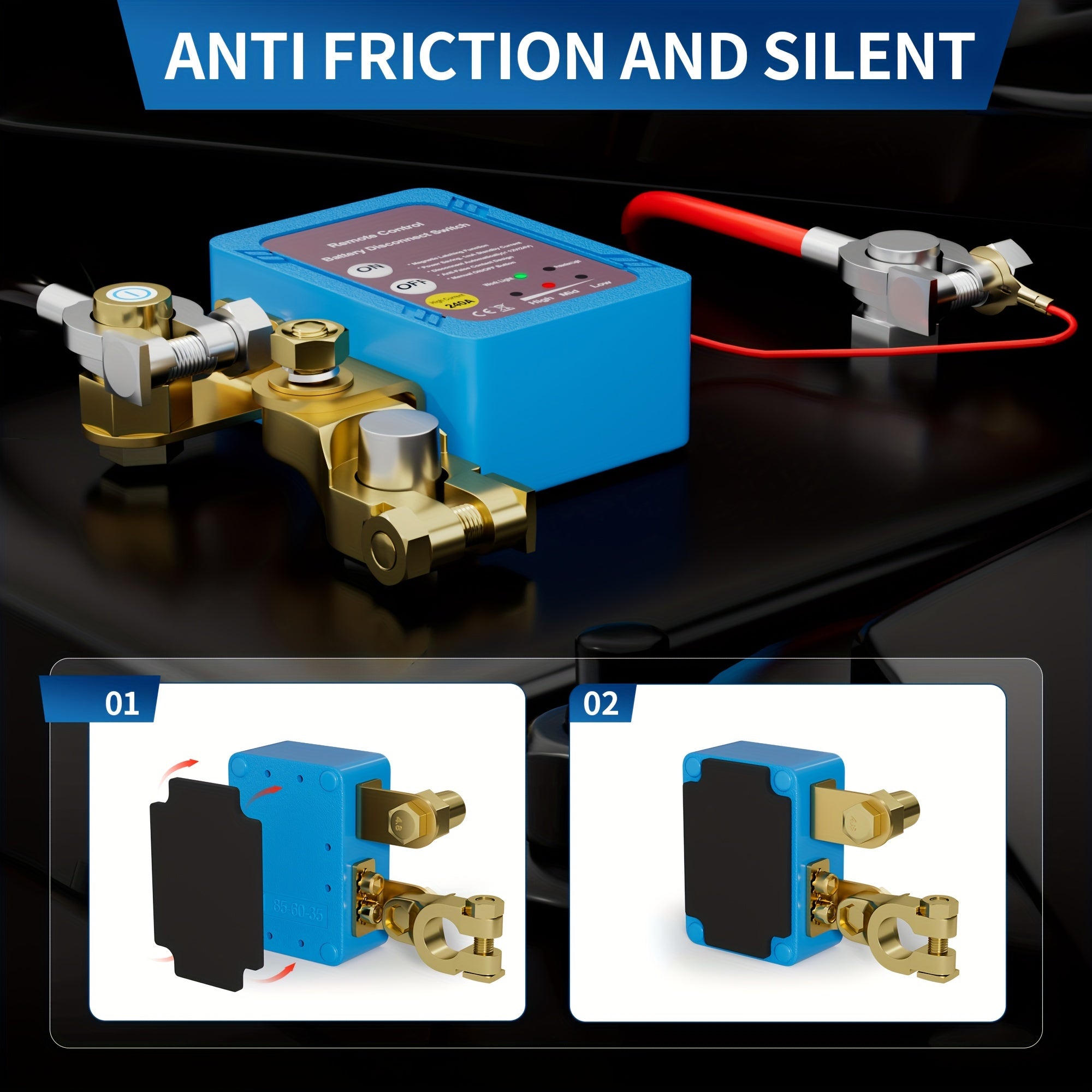 12V Remote Battery Disconnect Switch Car Truck Boat With Keys