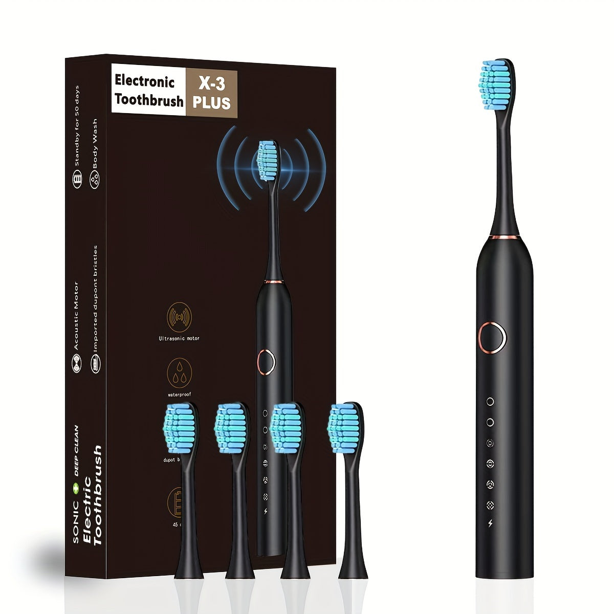 Adult Electric Toothbrush Fully Automatic Rechargeable Whitening Soft Brush