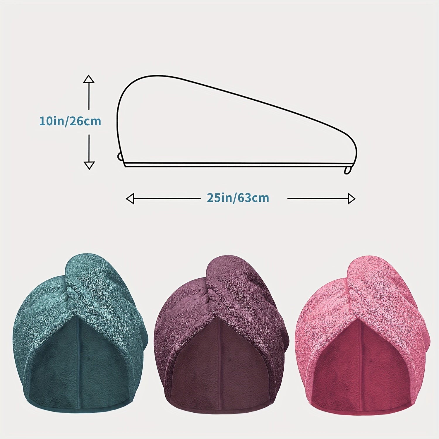 Microfiber Hair Towel Set for Curly Hair Anti-Frizz Turban 3 Pieces