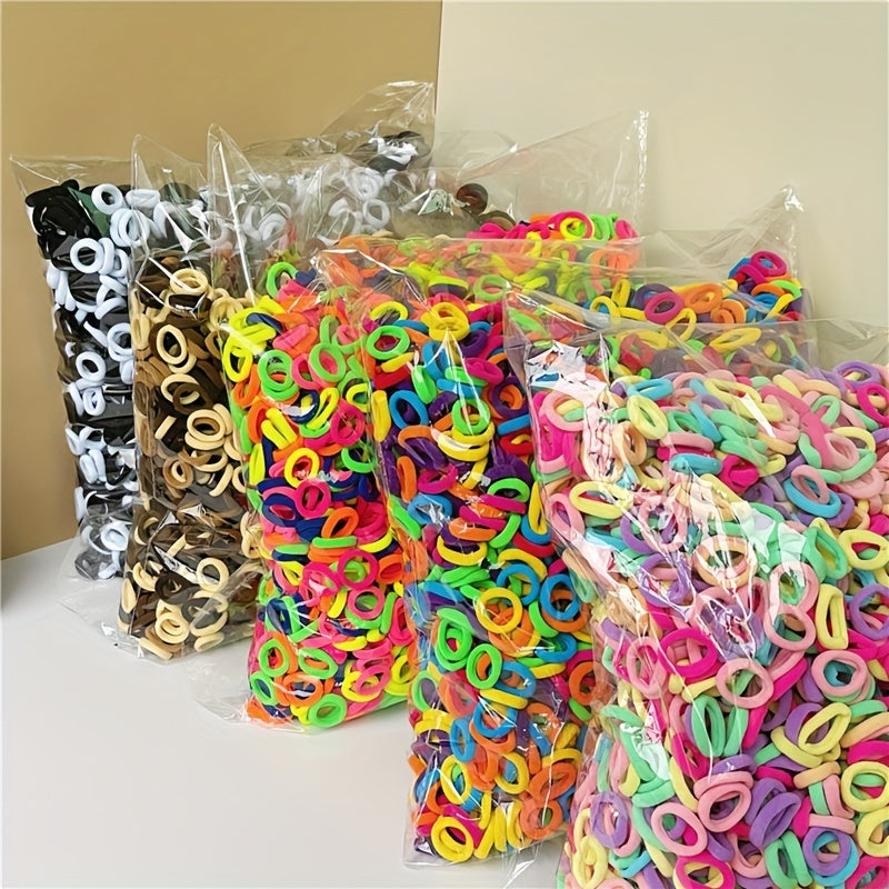 Stretchy Candy Hair Ties Set for Women and Teens Jersey Solid Color Hair Accessories