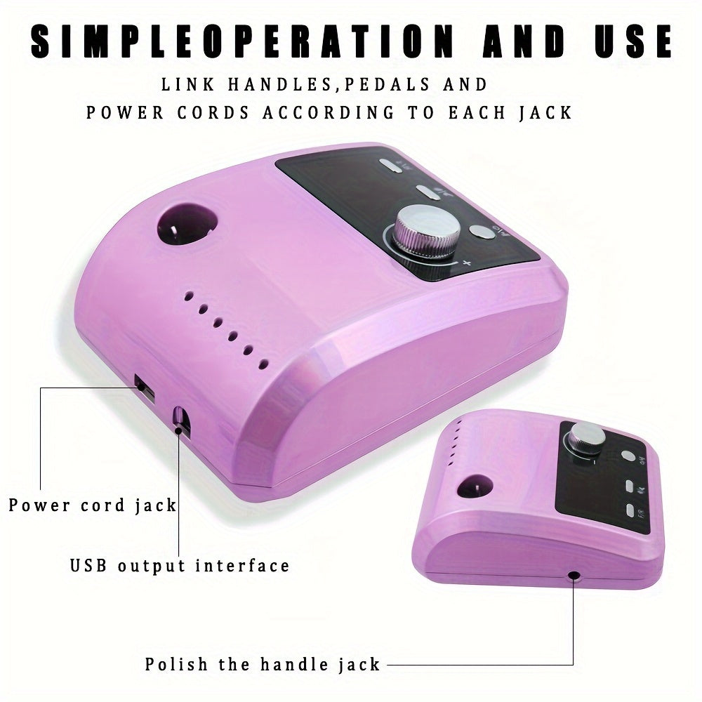 High-Speed Electric Nail Drill for Manicure Pedicure with HD Display and Accessories